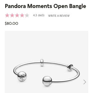 Authentic Pandora sterling silver cuff size 8.1 NEW!